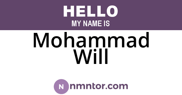 Mohammad Will