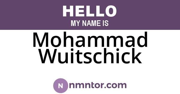 Mohammad Wuitschick