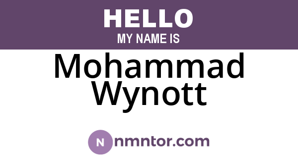 Mohammad Wynott