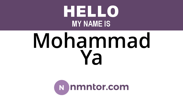 Mohammad Ya