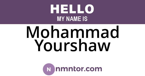 Mohammad Yourshaw