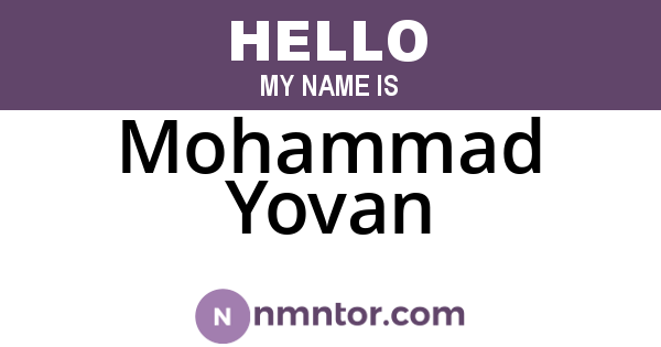Mohammad Yovan