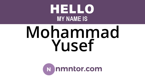 Mohammad Yusef