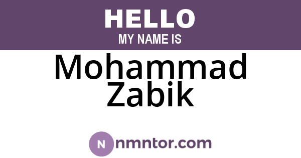 Mohammad Zabik