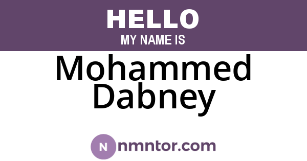 Mohammed Dabney