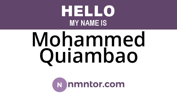 Mohammed Quiambao