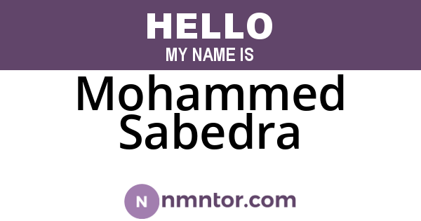 Mohammed Sabedra