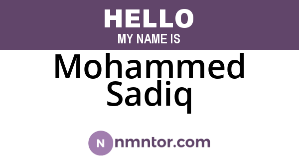 Mohammed Sadiq