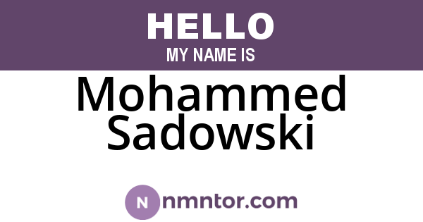Mohammed Sadowski