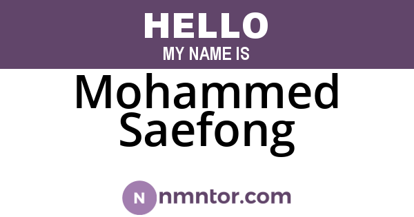 Mohammed Saefong