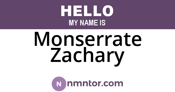 Monserrate Zachary
