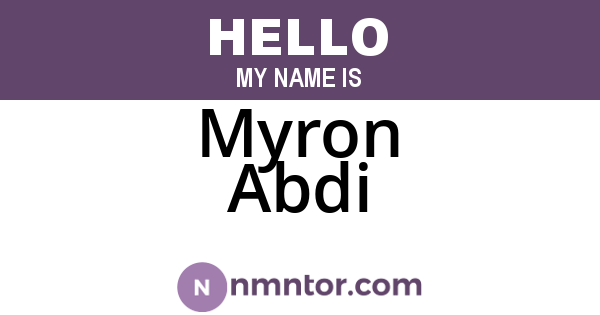 Myron Abdi