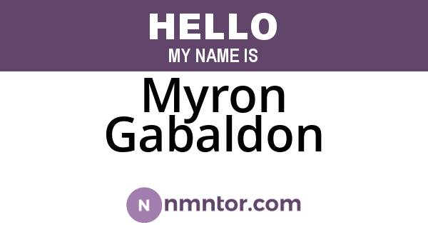 Myron Gabaldon