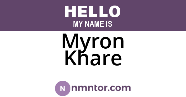 Myron Khare