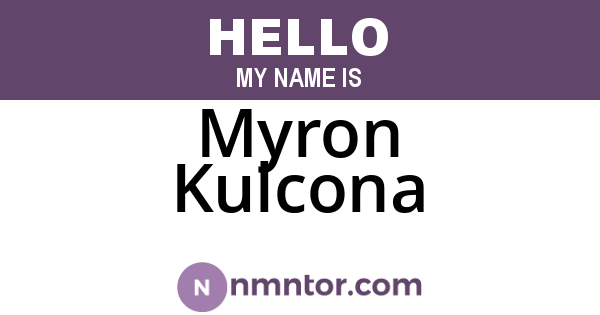 Myron Kulcona
