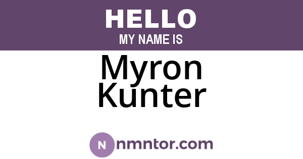 Myron Kunter