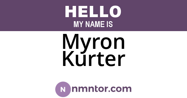 Myron Kurter