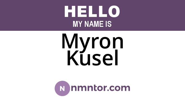 Myron Kusel
