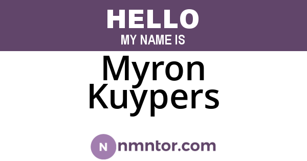 Myron Kuypers