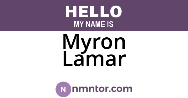 Myron Lamar