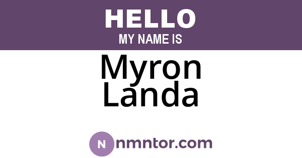 Myron Landa