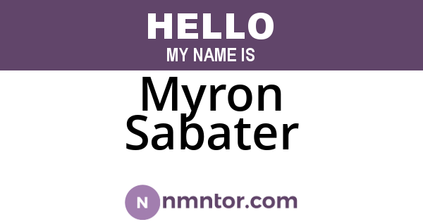 Myron Sabater