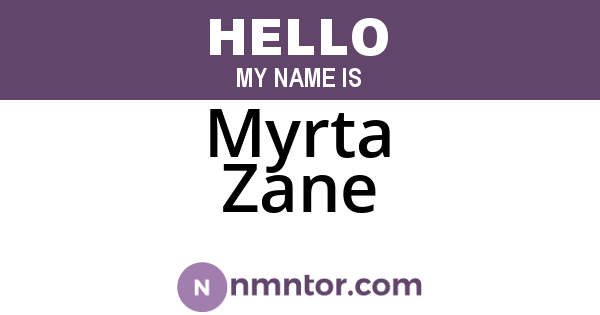 Myrta Zane