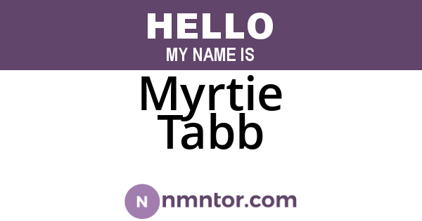 Myrtie Tabb