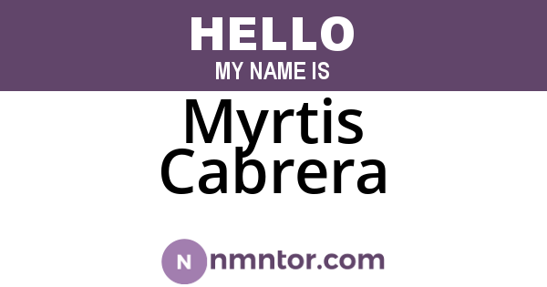 Myrtis Cabrera