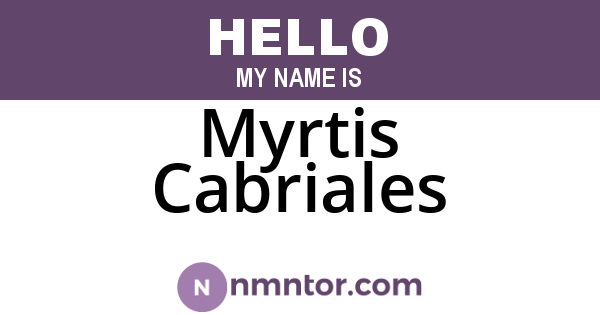 Myrtis Cabriales