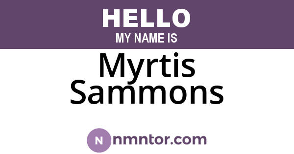 Myrtis Sammons
