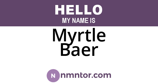 Myrtle Baer