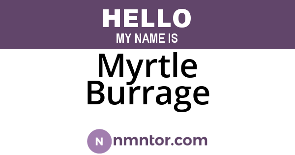 Myrtle Burrage