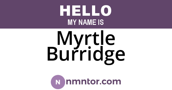 Myrtle Burridge