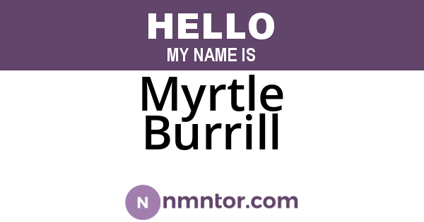 Myrtle Burrill