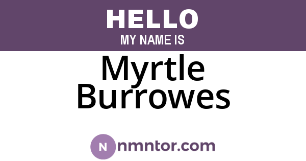 Myrtle Burrowes