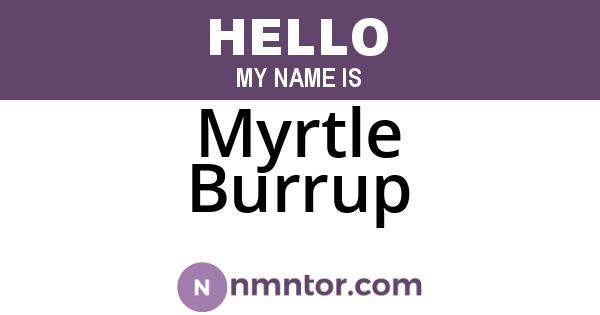 Myrtle Burrup