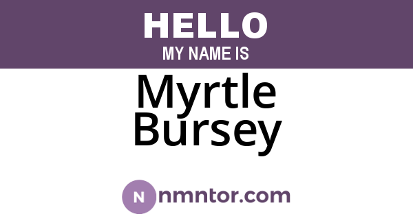 Myrtle Bursey