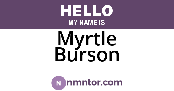 Myrtle Burson