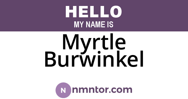 Myrtle Burwinkel
