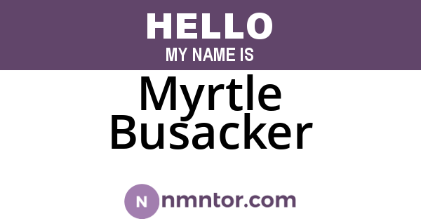 Myrtle Busacker