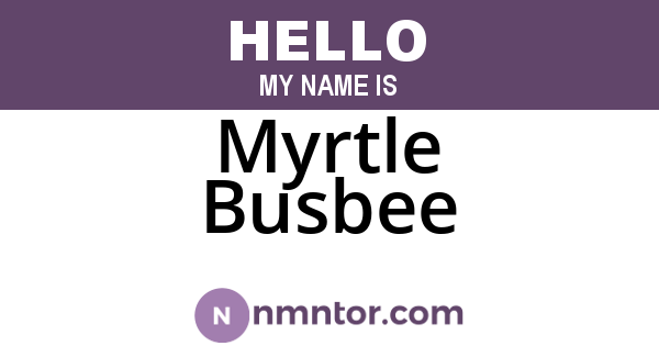Myrtle Busbee