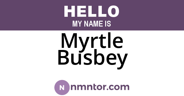 Myrtle Busbey