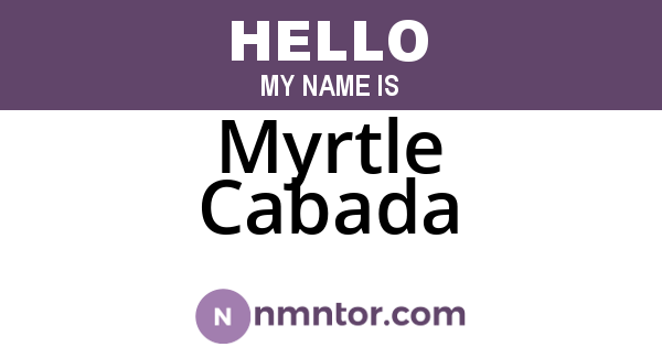 Myrtle Cabada