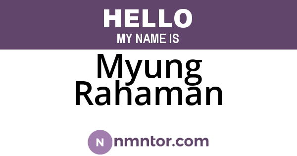 Myung Rahaman