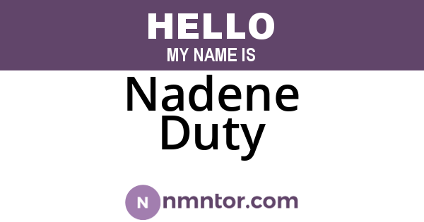 Nadene Duty