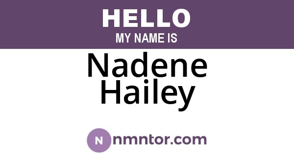 Nadene Hailey