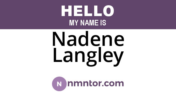 Nadene Langley