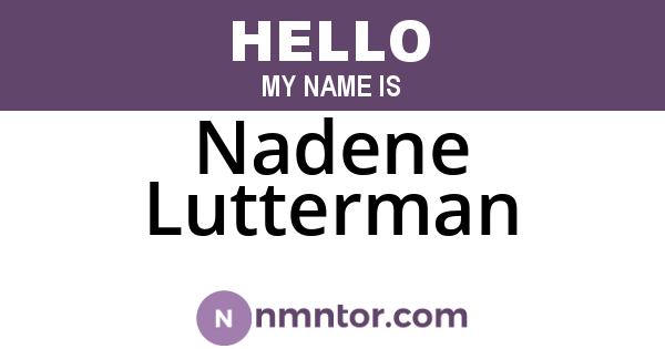 Nadene Lutterman
