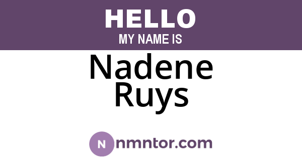 Nadene Ruys